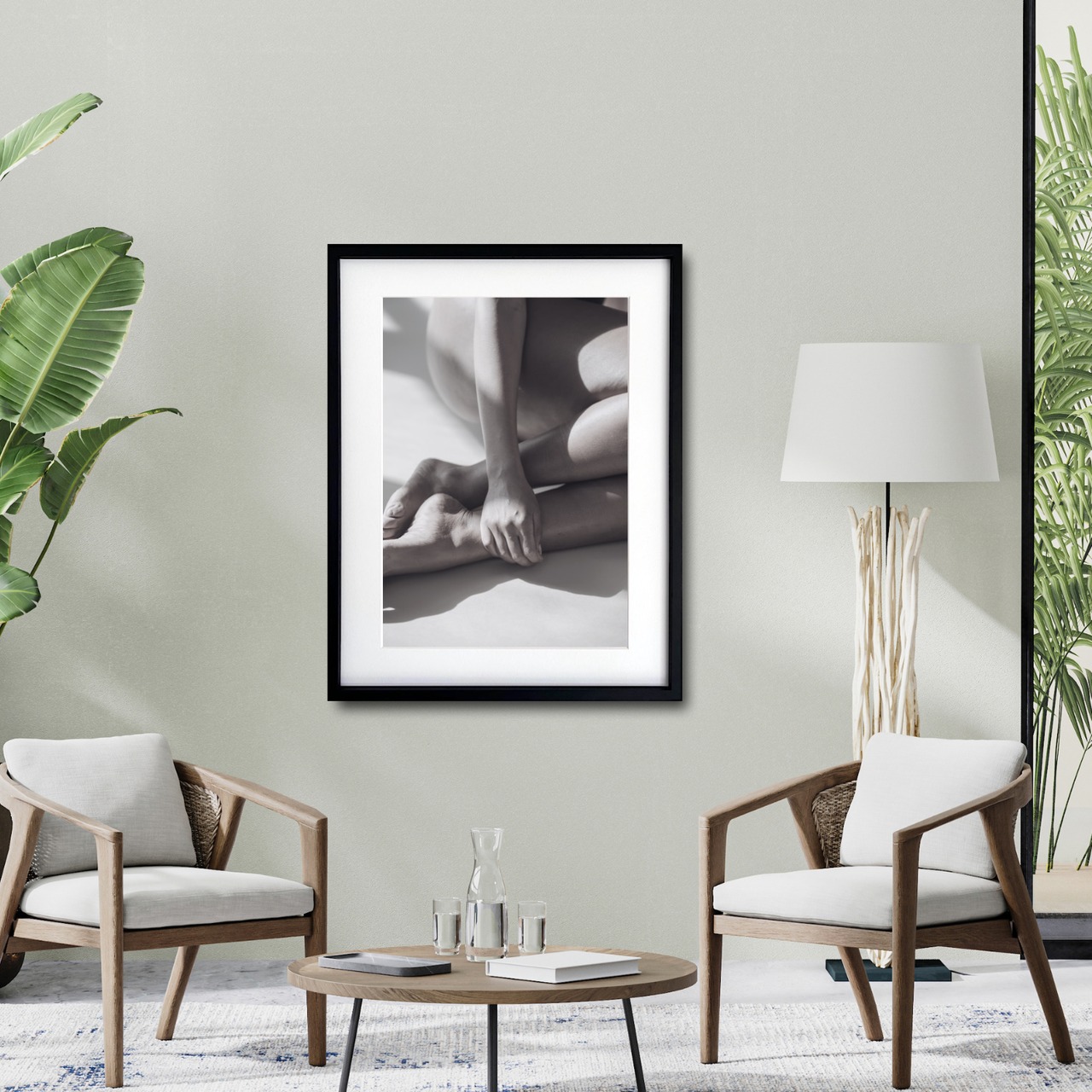 Nude｜モノクロームで女性の美を表現したモダンフォトアートポスター｜上質で洗練された空間を演出するインテリアに最適A3ポスター