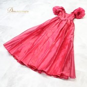 パーティドレス ワンピース ドレス レッド系 ピンク系 赤 ピンク ドレスブラック Dress Black レース 花 光沢 軽い パーティ 発表会 演奏会 フォーマル かわいい フォーマルドレス 結婚式 演奏会ドレス 発表会ドレス