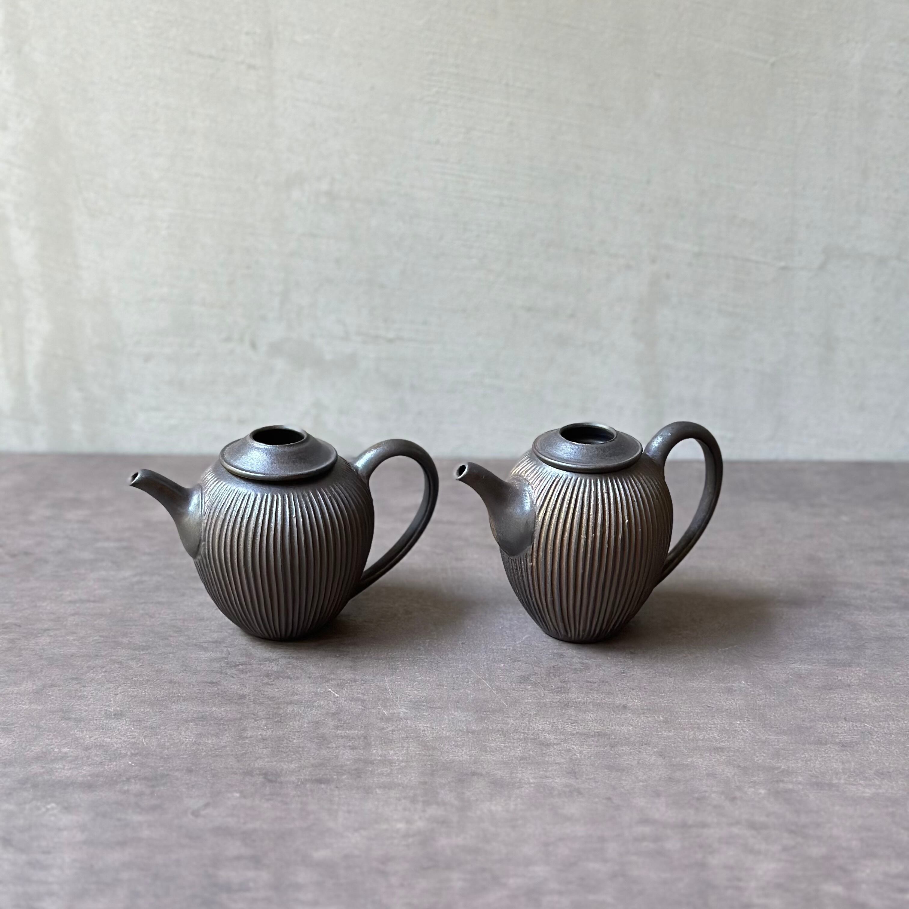 鈴木進 金彩釉 しのぎ 急須 | gallery 一白