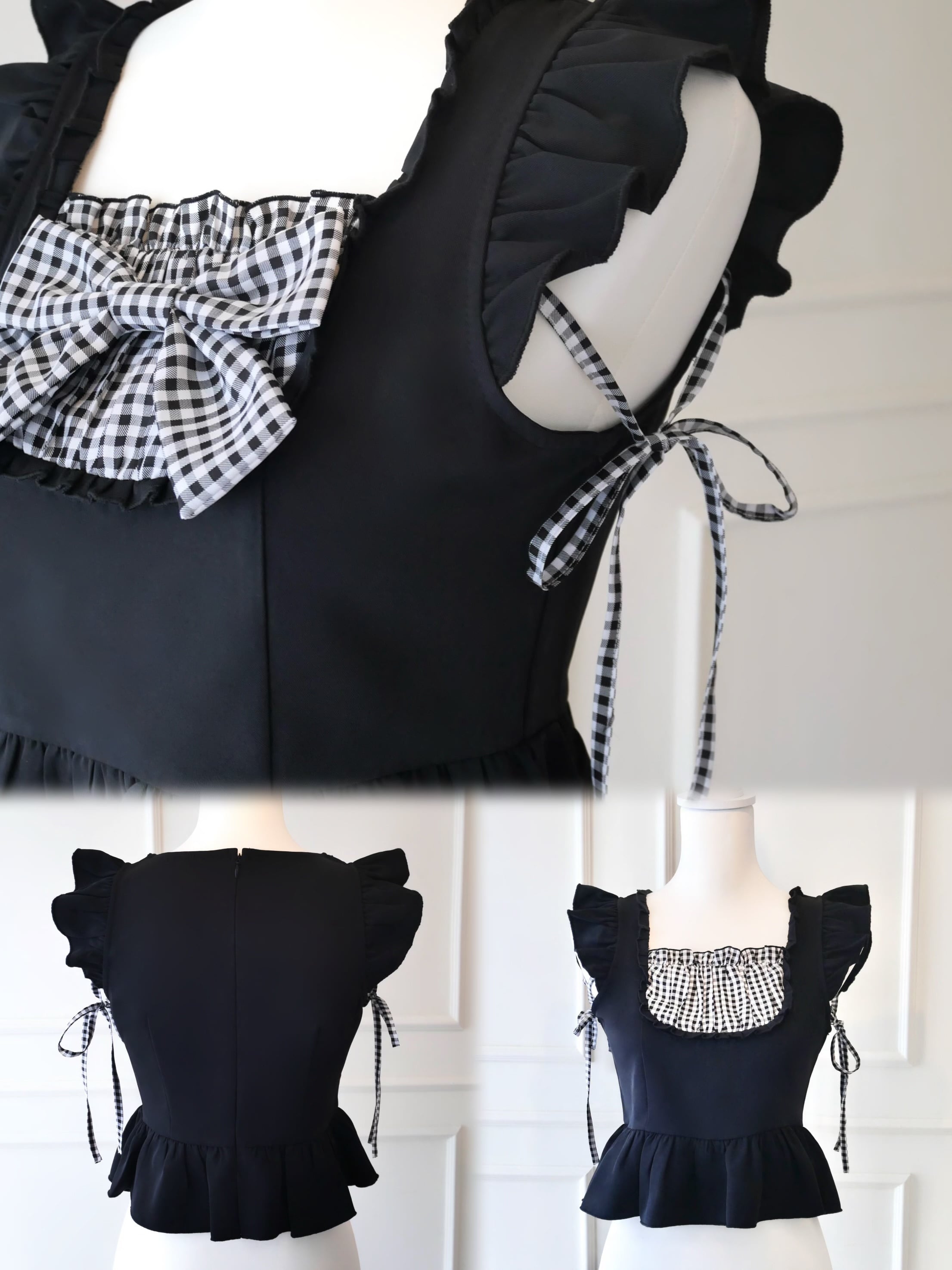 frill ribbon blouse