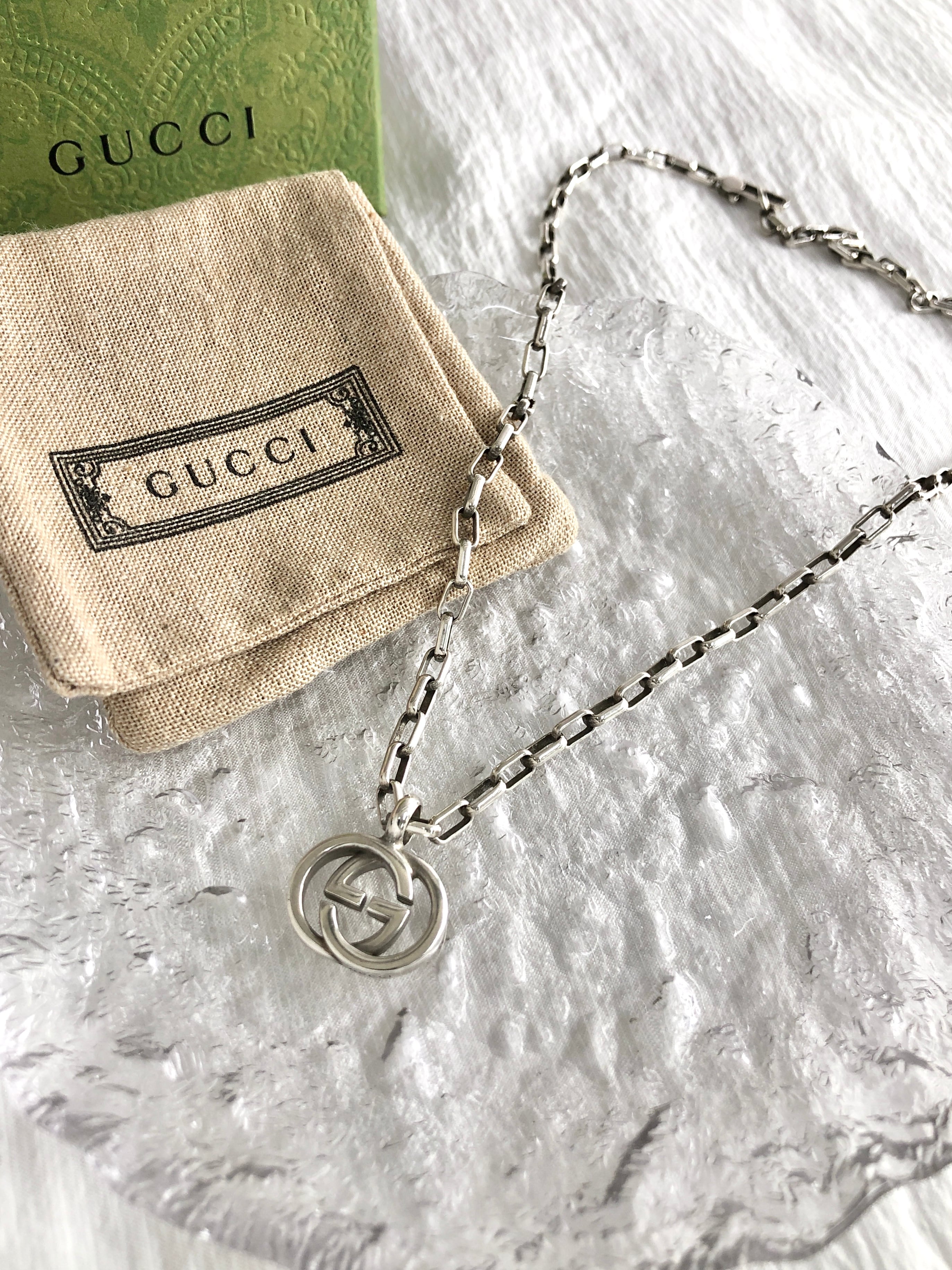 GUCCI グッチ ネックレス シルバー インターロッキングG 925 vintage