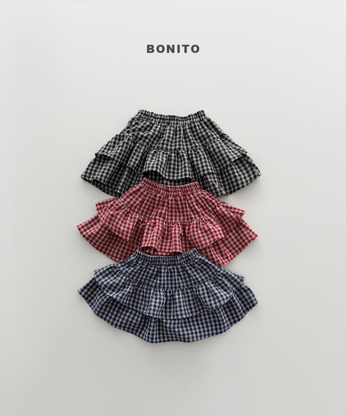 【Jr.size】check can can skirt【BONITO】※9月中旬発送予定