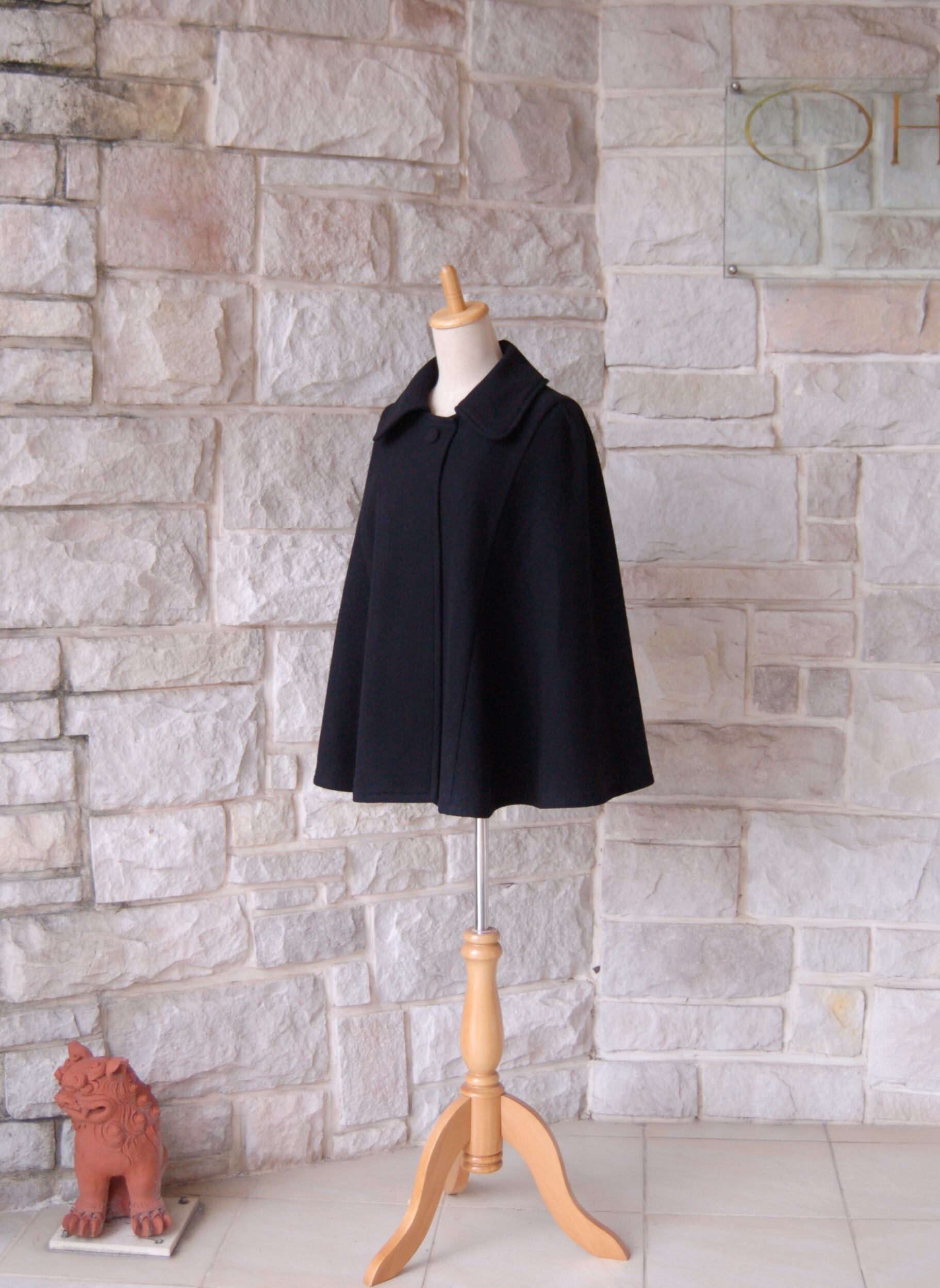 ★美品★バーバリー＊ケープ付き＊お嬢様コート＊アンゴラ＊黒＊120cm ☆美品☆バーバリー＊ケープ付き＊お嬢様コート＊アンゴラ＊黒＊