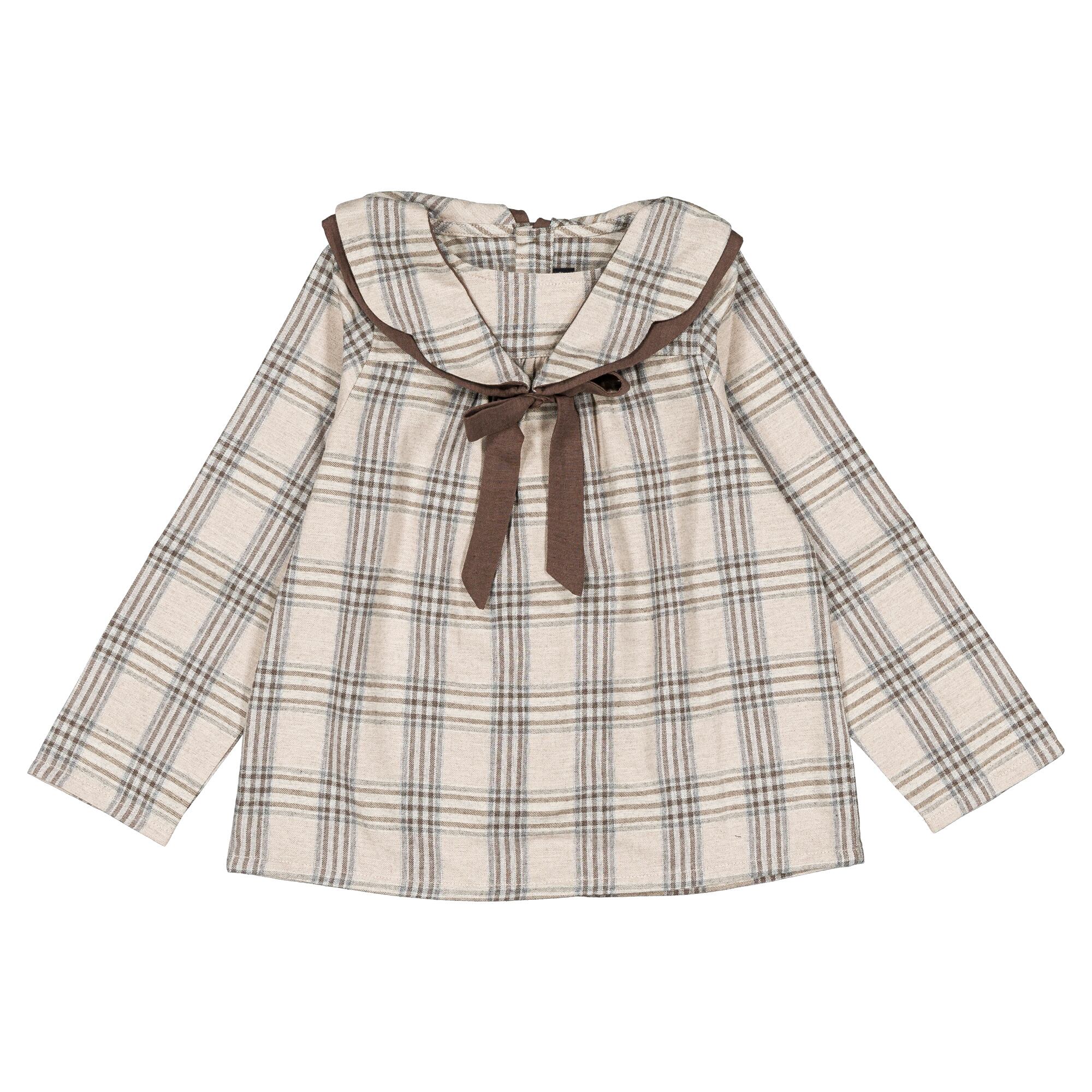 【予約・特典あり】Maison Marelle / Blouse BERRI - beige tartan / 6Y~12Y