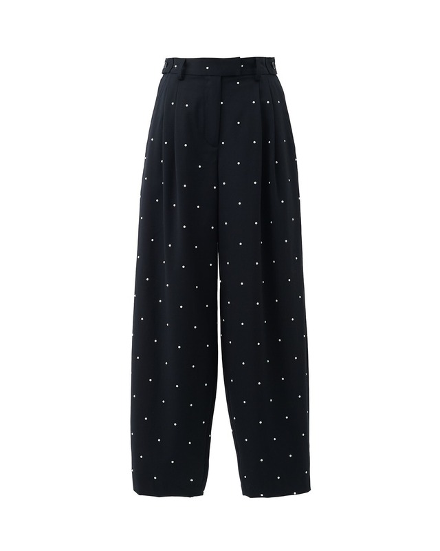 パールタックパンツ Tifany　ブラック