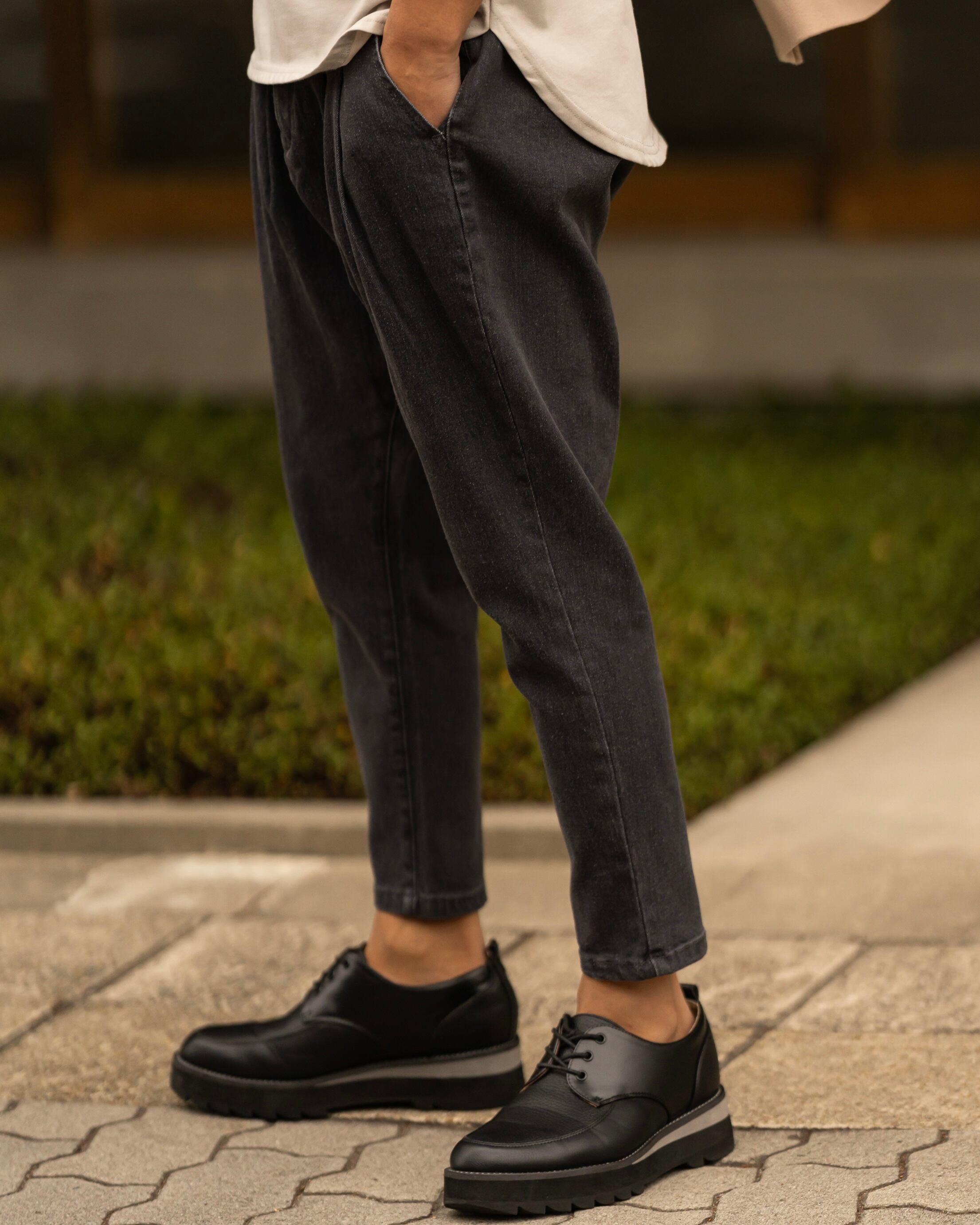 デニムソフトサルエルテーパードパンツamuy trysbay