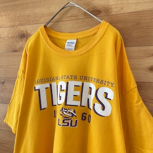 【GILDAN】カレッジ LSU ルイジアナ大学 プリント Tシャツ XL ビッグサイズ タイガース フットボール US古着