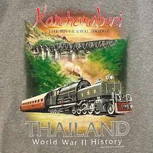 【JOLI GOLF】映画 戦場にかける橋 機関車 プリント Tシャツ X-Large オーバーサイズ  US古着 アメリカ古着