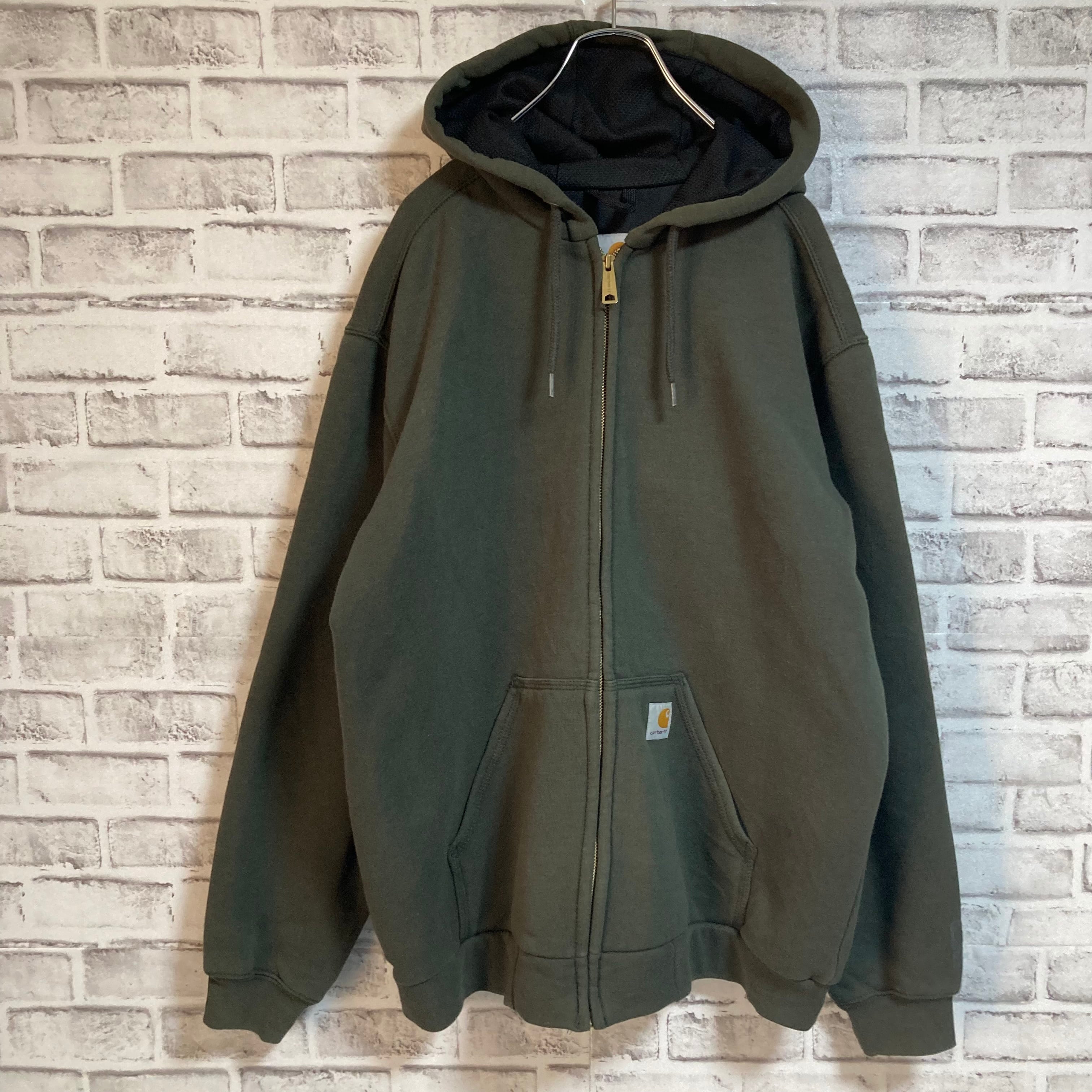 希少★carhartt カーハート ロゴ ゆるダボ ジップアップ  パーカーXL