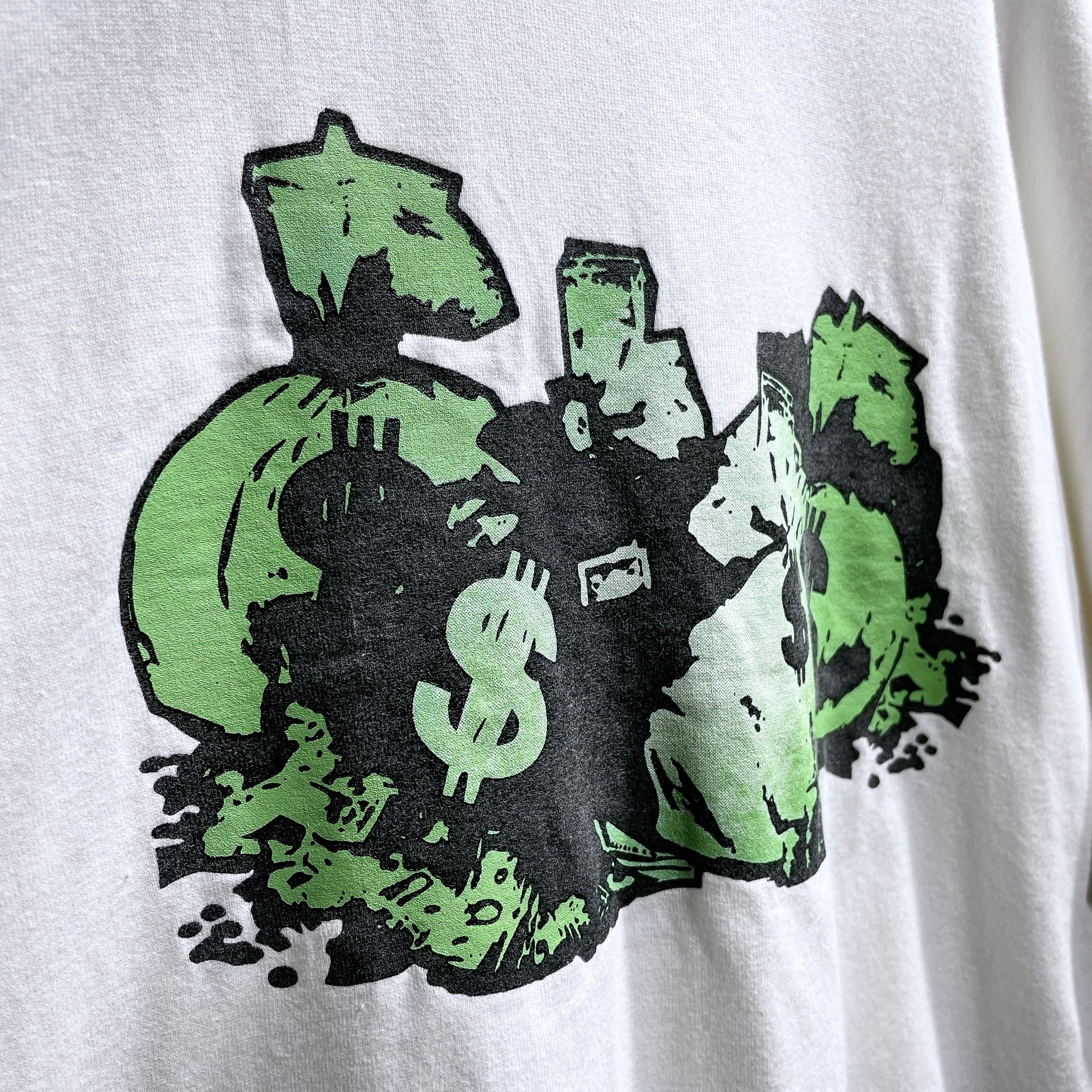 2000s ” Swagger ” ” skullgain ” printed White loose SS Tee