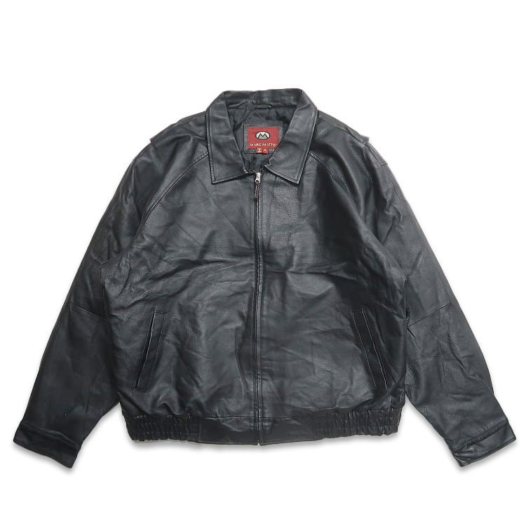 古着 PRESTON & YORK レザージャケット ブルゾン ブラック 表記：S