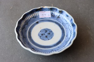 カケ 染付 花文 輪花 小皿 C アウトレット