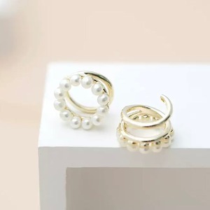 double hoop pearl ear cuff N20279