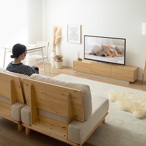幅150cm 引き出し付きテレビ台 ナチュラル