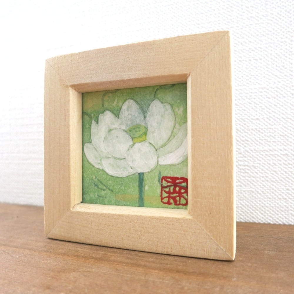 蓮の花 原画 絵画 額縁付き アート インテリア- | ヤマダウェブコム