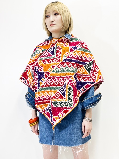 Vintage Hand Embroidered Poncho
