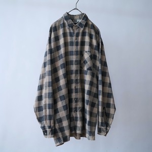 " puritan " over silhouette print flannel shirt