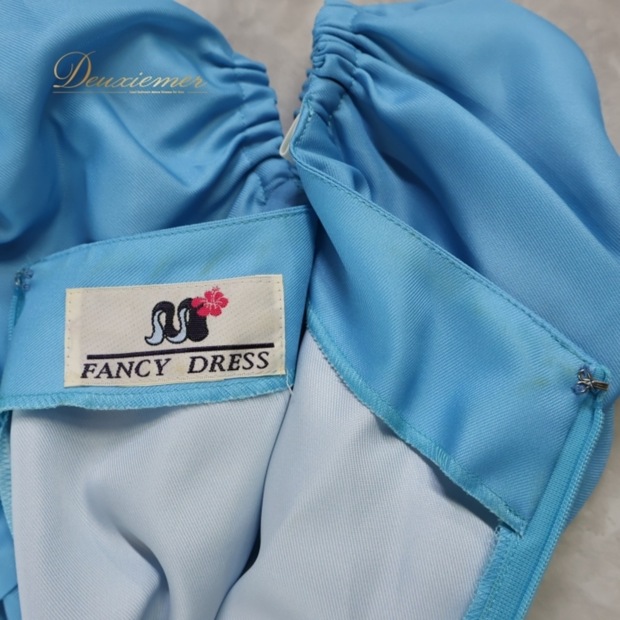 フラダンス 衣装 ワンピース ドレス ブルー系 ファンシードレス フラ ダンス 水色 白 緑 ティアレ柄 花柄 FANCY DRESS ハワイアン アロハ 爽やか 華やか かわいい ハワイアンプリント ホワイト系 グリーン系