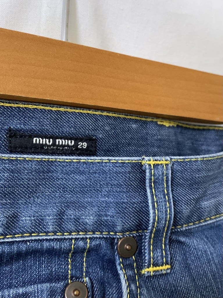 Straight Silhouette Design Denim Pants "miu miu"