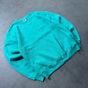 90s Russell Athletic sweatshirt solid green M 古着