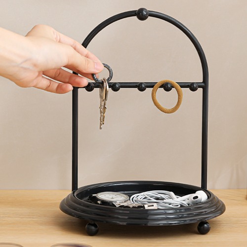 ジュエリースタンド ジュエリー収納 ラック ドレッサー用 小物整理 卓上 指輪 リング イヤリング ネックレス おしゃれ 可愛い 円形 韓国