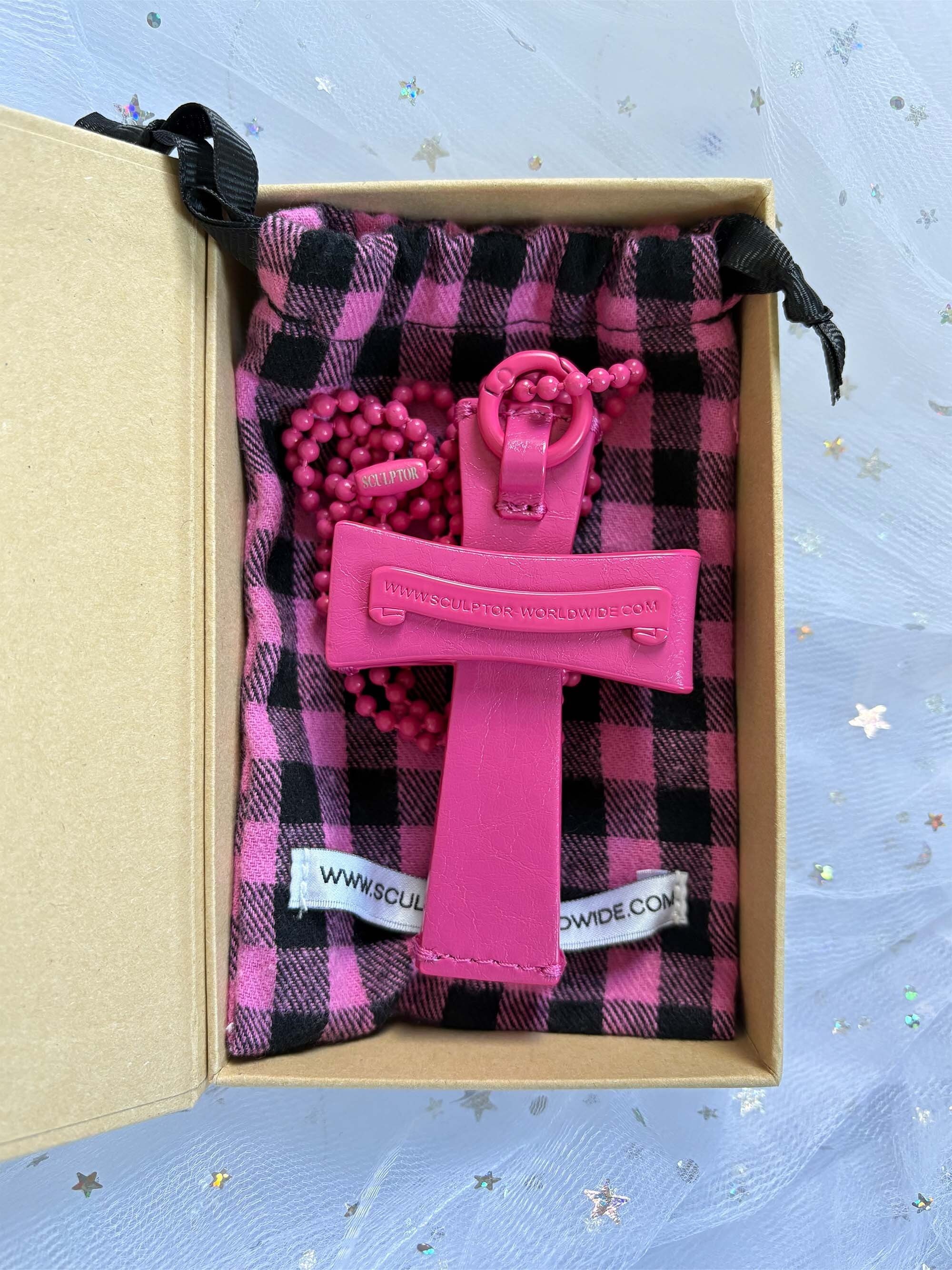 SCULPTOR] Cross Stud Strap Wallet Pink 正規品 韓国ブランド 韓国