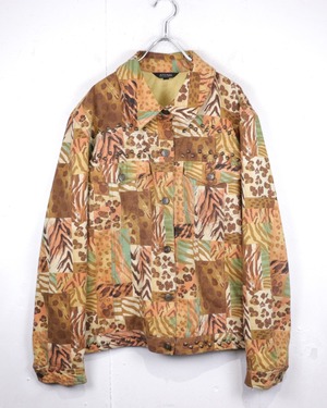 【Caka act2】Animal Pattern Vintage Tracker Type Jacket