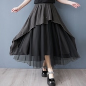チュール ボタンディテール スカート 00171
