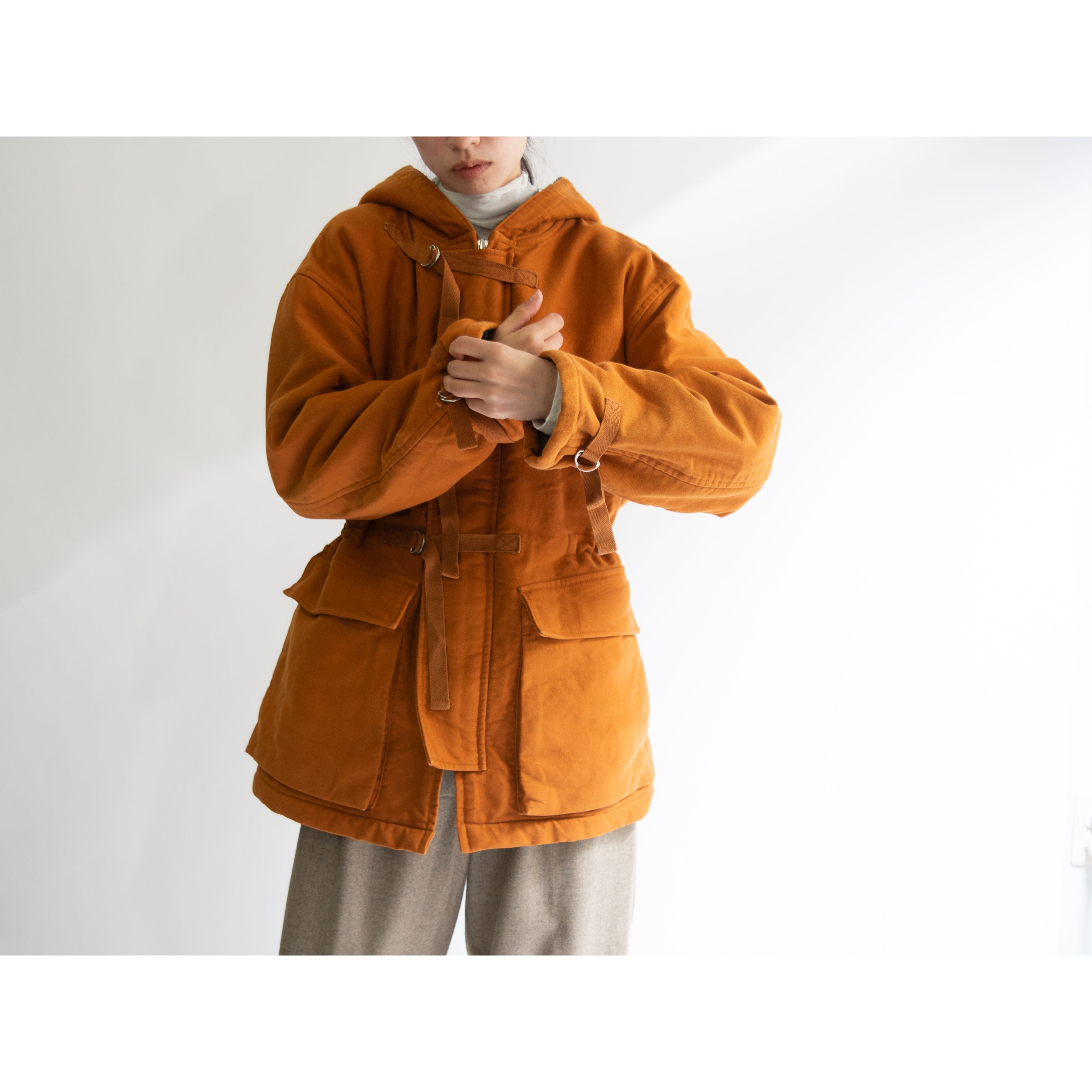 【I.S. ISSEY MIYAKE】Made in Japan 100% Cotton Hooded Coat(アイエス イッセイミヤケ 日本製コットンフードコート 裏ボア)