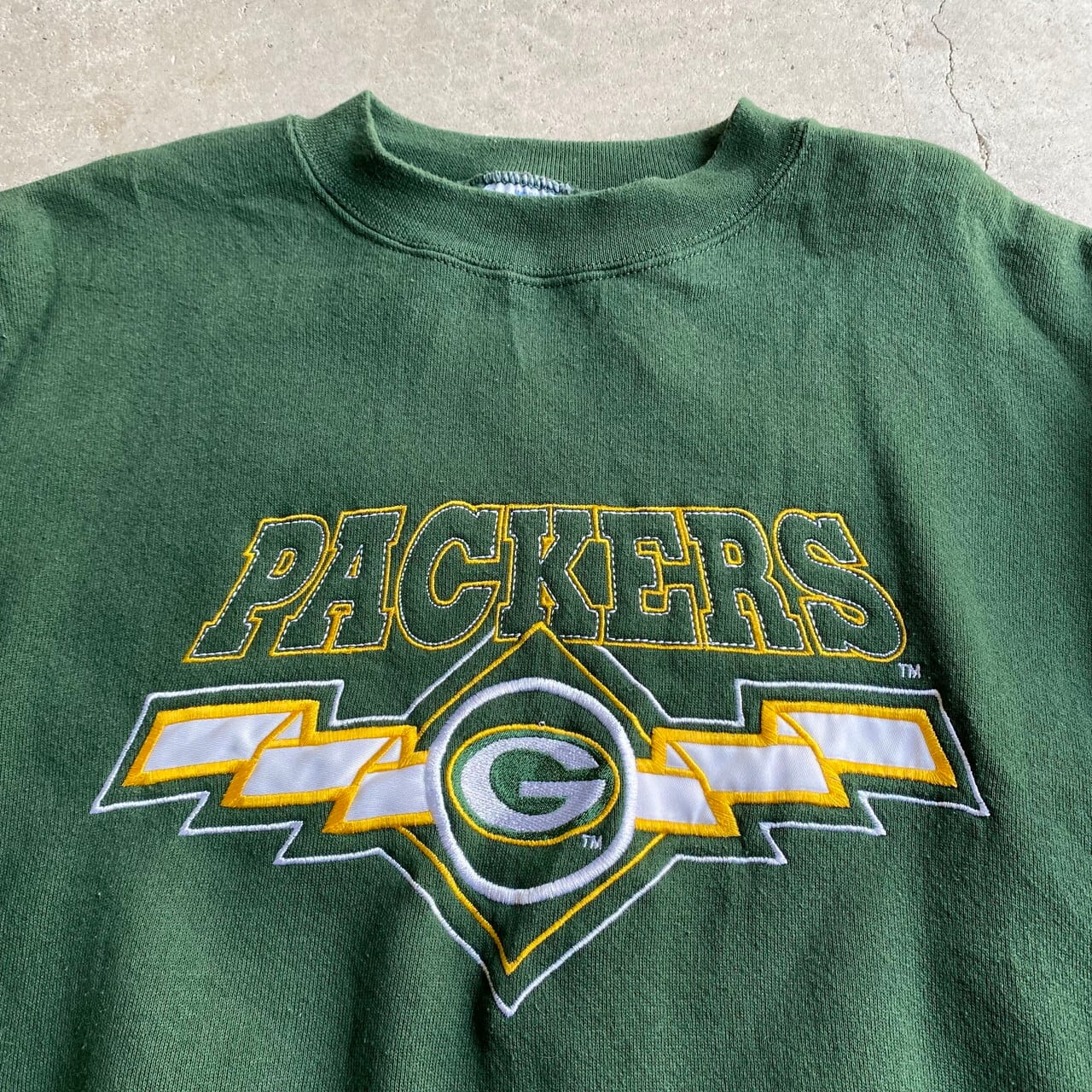 USA製 NFL グリーンベイ・パッカーズ チームロゴ 刺繍 スウェットシャツ メンズXL 古着 GREEN BAY PACKERS トレーナー  グリーン 緑色【スウェット】【CS2212-20】【SW20】【AN20】 | cave 古着屋【公式】古着通販サイト