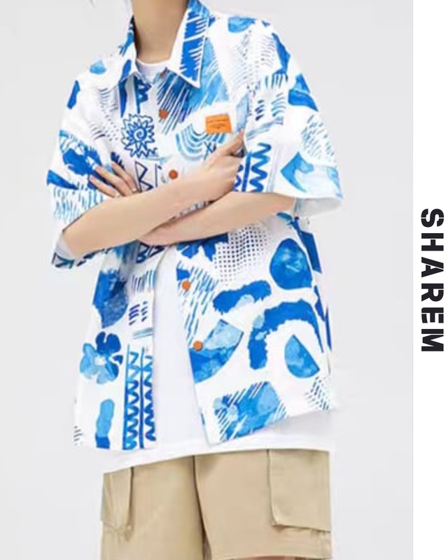 Refreshing color Aloha style shirt   B0289