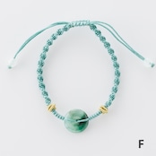 翡翠と紐の色合いが絶妙！ heki紐ブレスレット グリーン A貨翡翠 jd_br1082