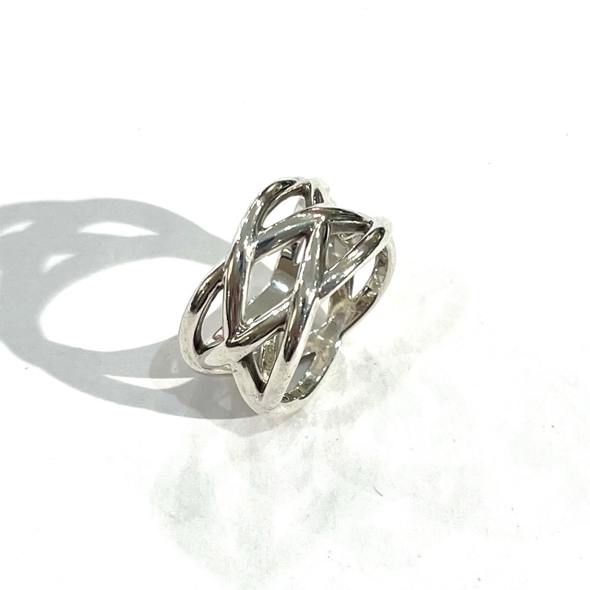 希少サイズ【TIFFANY&CO】【14号】2571 名品ケルティック 編み込み