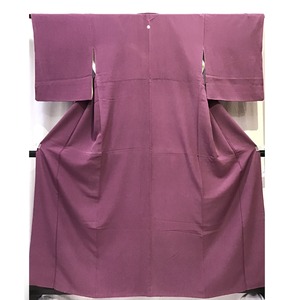 正絹・色無地・一つ紋・着物・紫地・No.200701-0618・梱包サイズ60