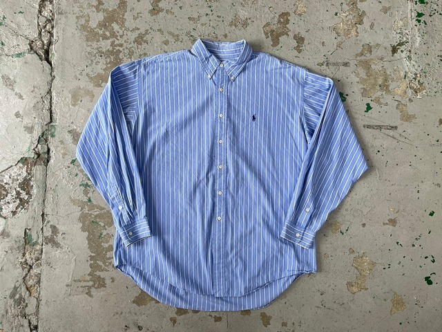 RALPH LAUREN BD BROAD STRIPE SHIRT BLUE XL 10634