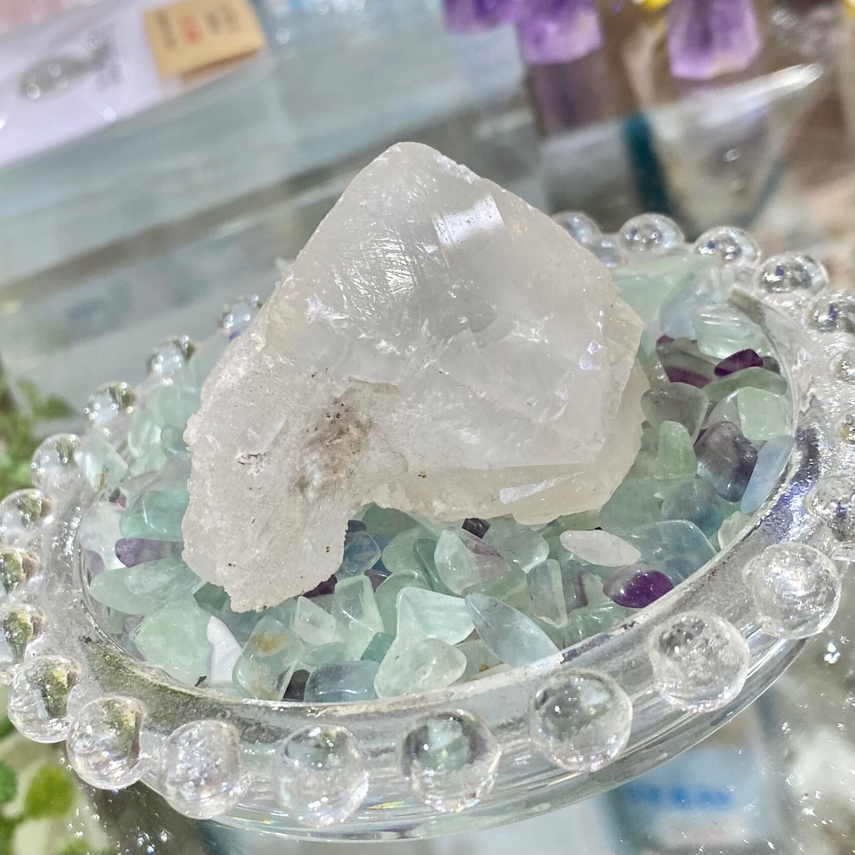 ファッションなデザイン グリーンアポフィライト 魚眼石 クラスター