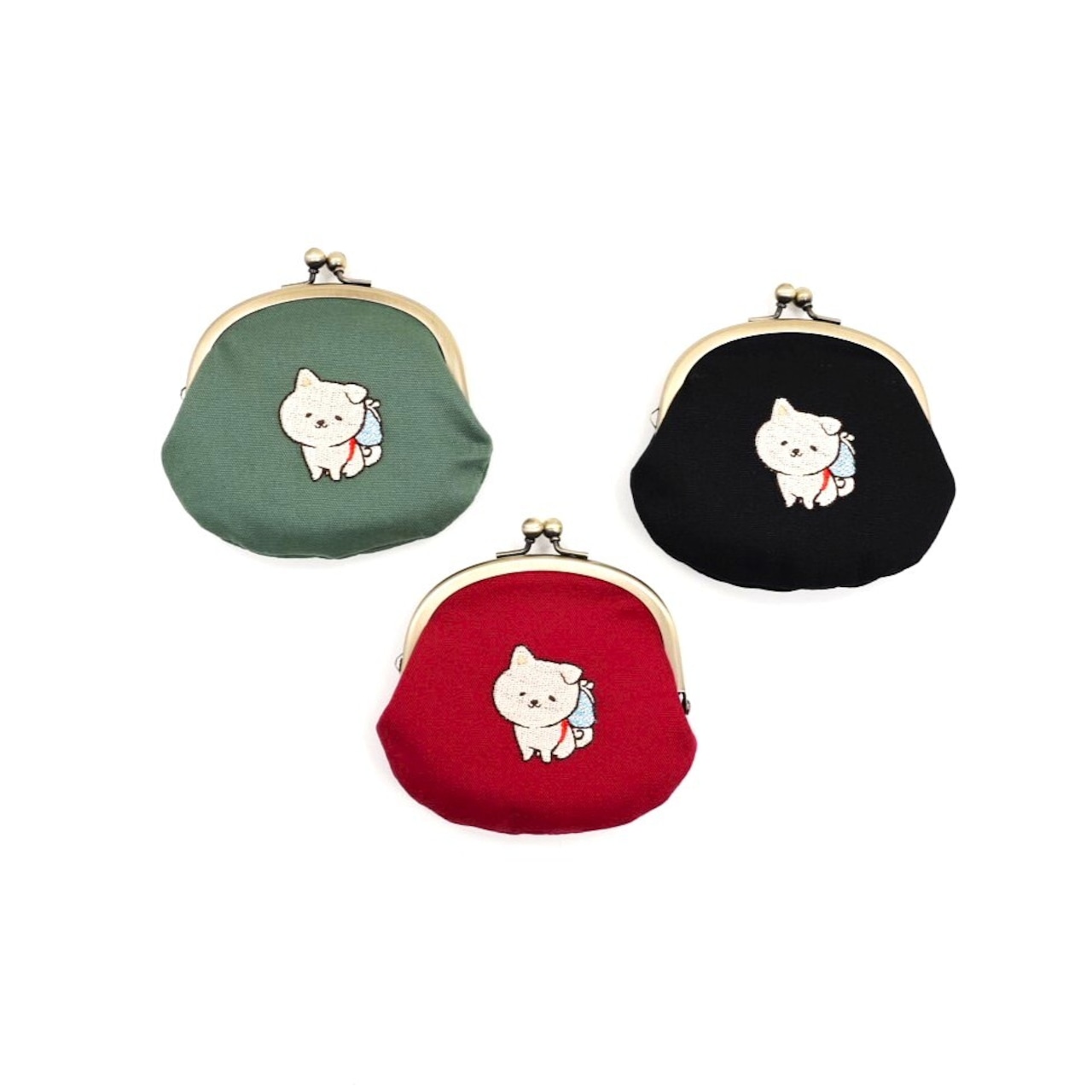 【ゆい吉オリジナル】刺繍がま口　黒