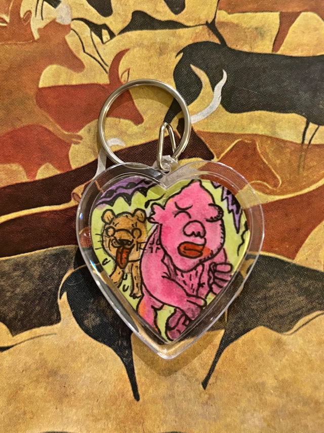 ハートの手描きイラストキーホルダー#26