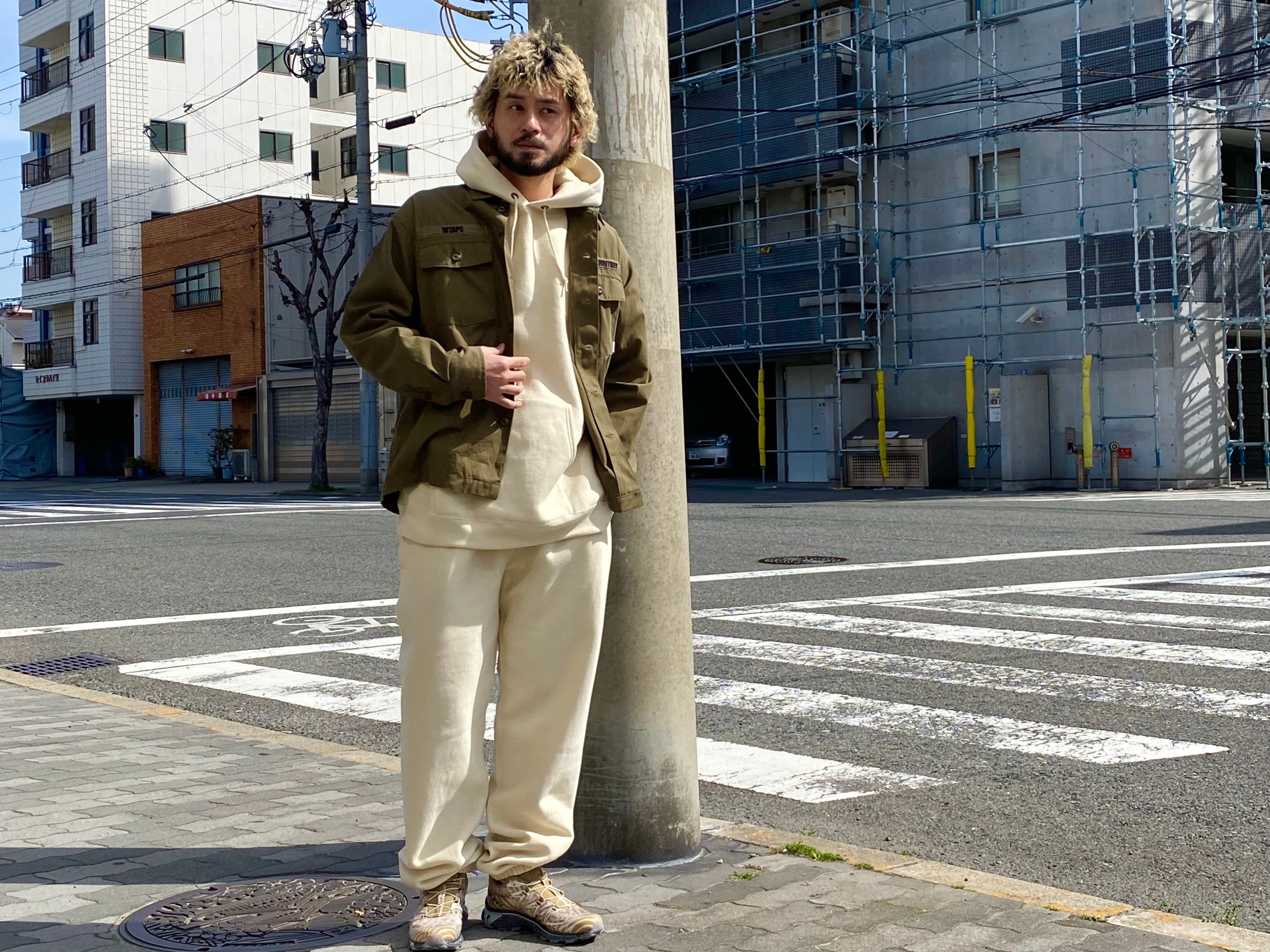 WTAPS × Champion ACADEMY HOODED REVERSE WEAVE SAND BEIGE XL 114544  