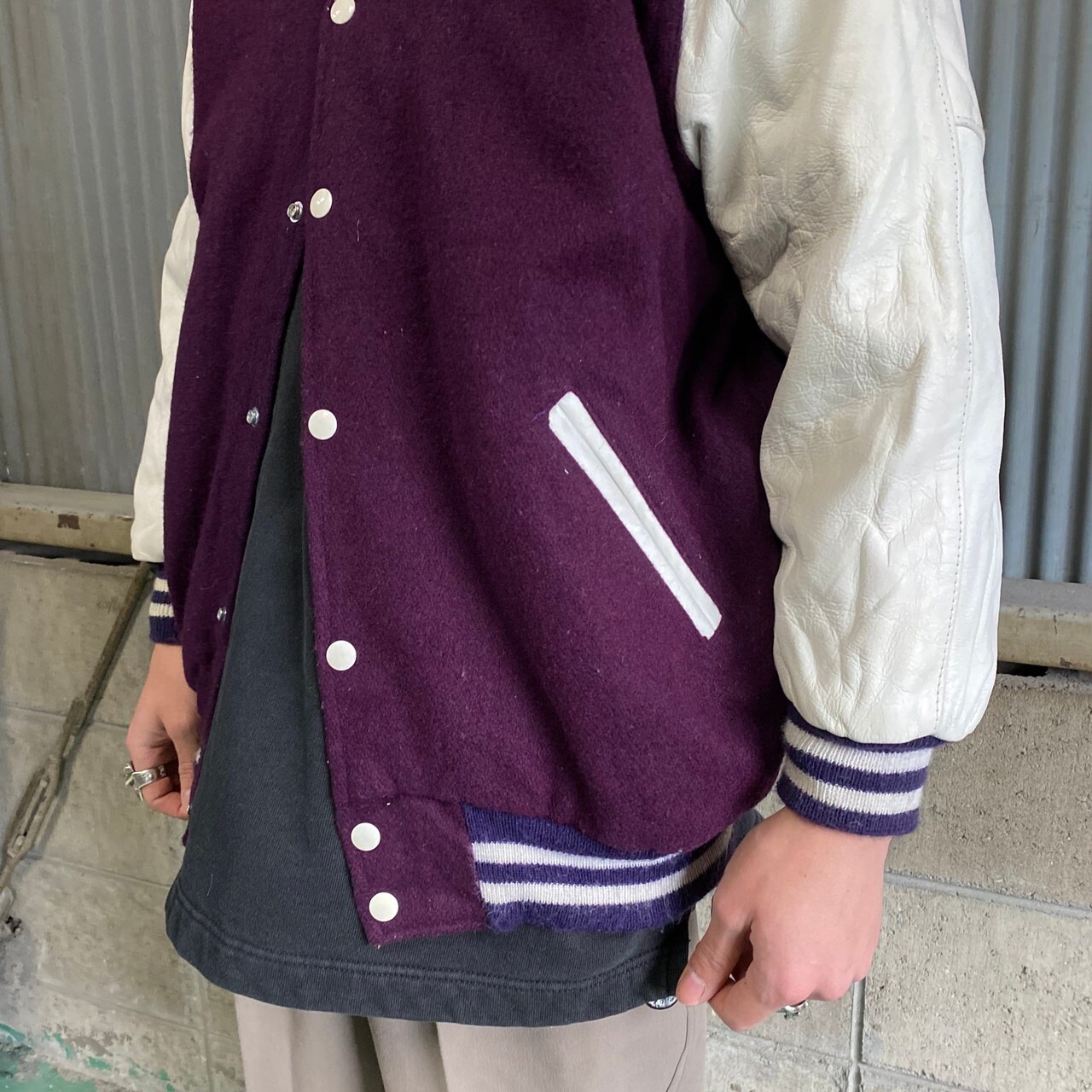 USA製 Leader Sportswear ウールアワードジャケット スタジャン メンズ 
