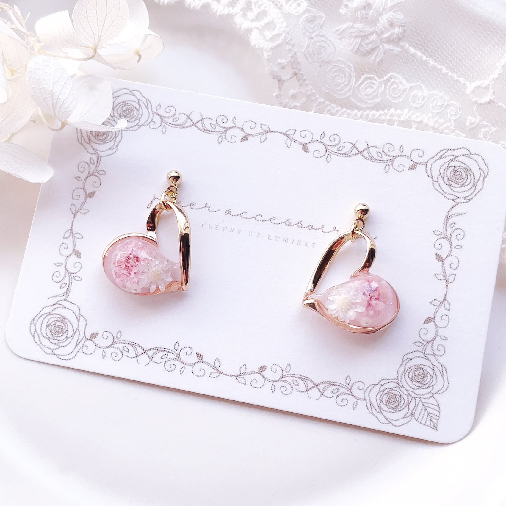 Melty "メルティ" ハートピアス/イヤリング(baby pink)