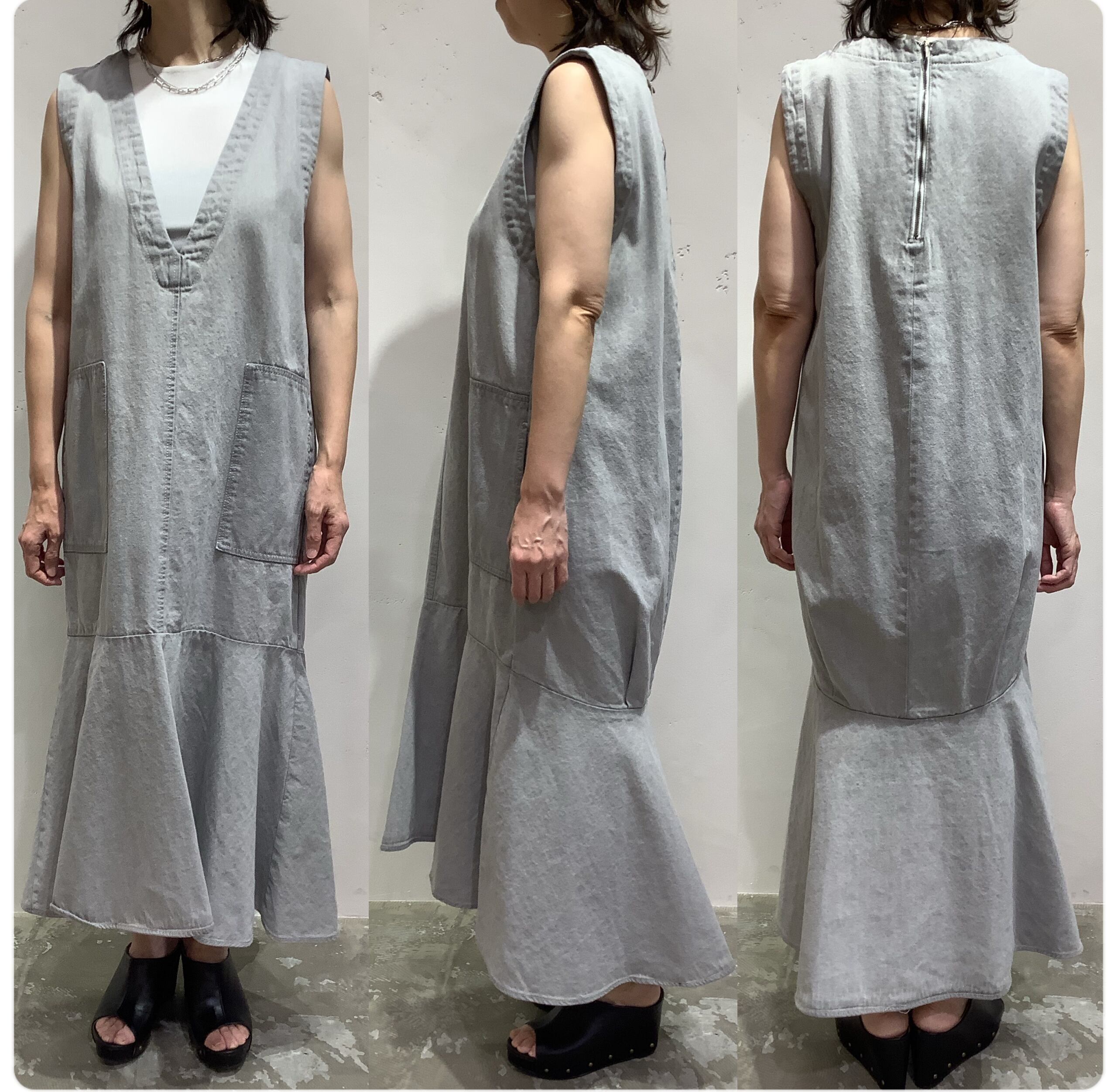 新品 未使用 Hwyl デニムマーメイドワンピース Www Clever Org Il