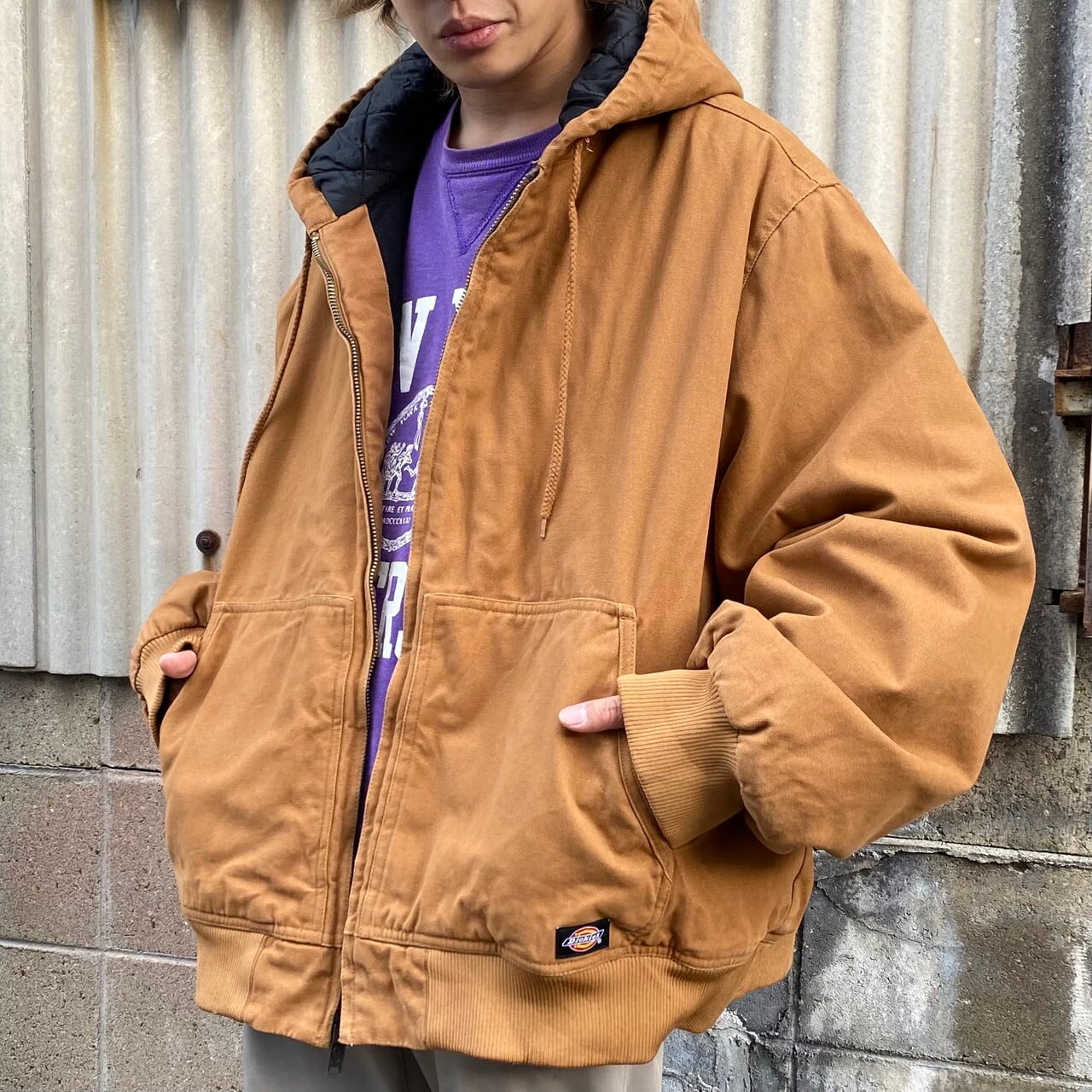 スーパービッグサイズ Dickies ディッキーズ フード付き ダック地 