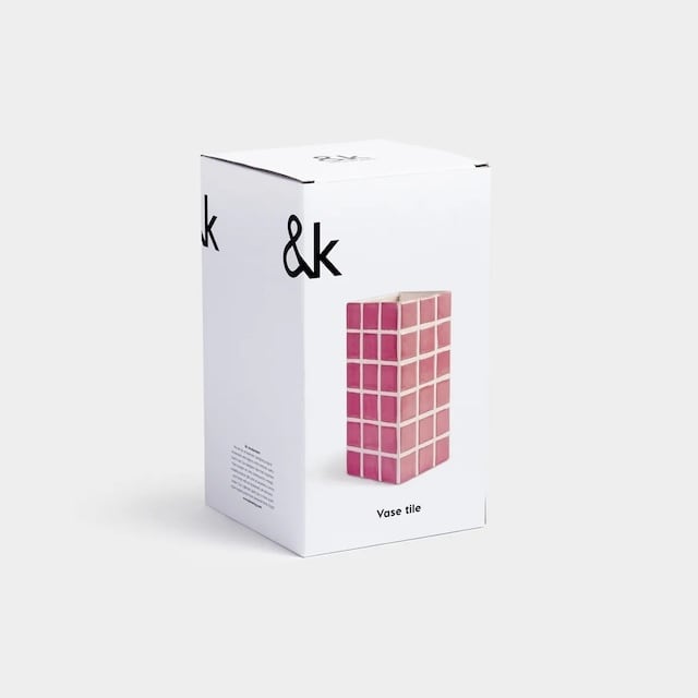 &Klevering ”Vase Tile Pink” オランダ 花瓶 フラワーベース | YAY
