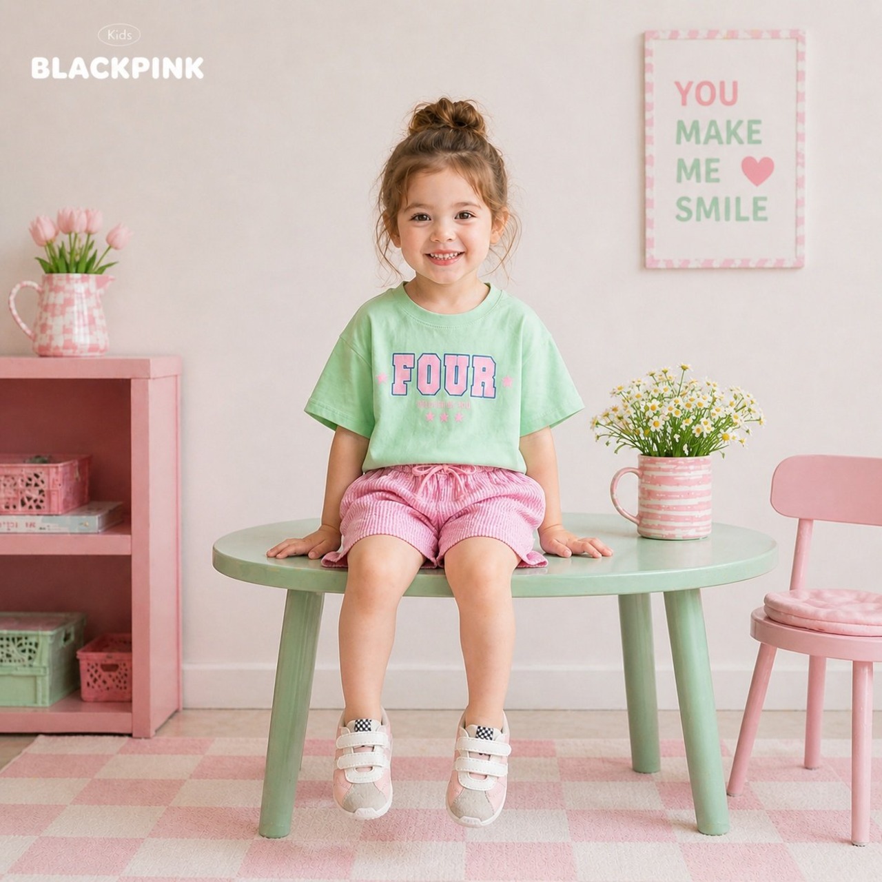 [BLACKPINK] Embossed Shorts (2XL) / [블랙핑크] 엠보ST반바지 (2XL)