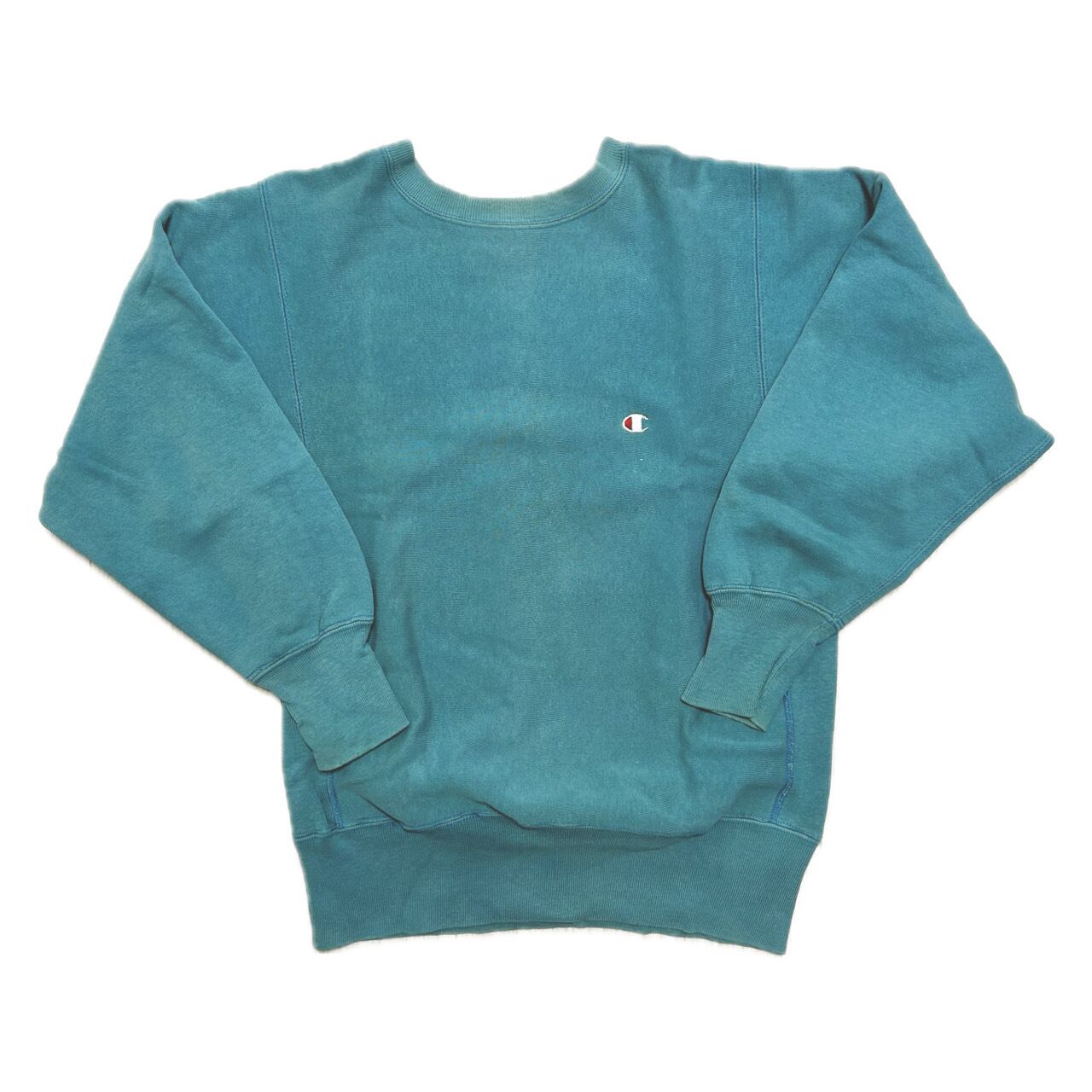 A481】90s Champion reverseweave made in USA Sweatshirts Blue-green