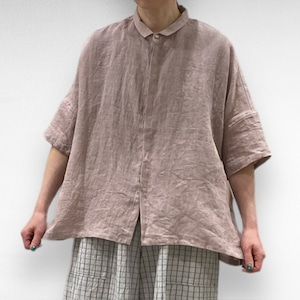 Vlas Blomme Washed 60/1 Linen Wide Shirt