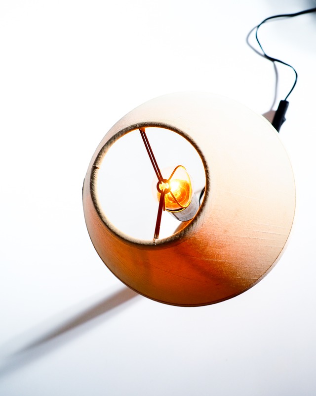 2002 Shade lamp with a wooden base