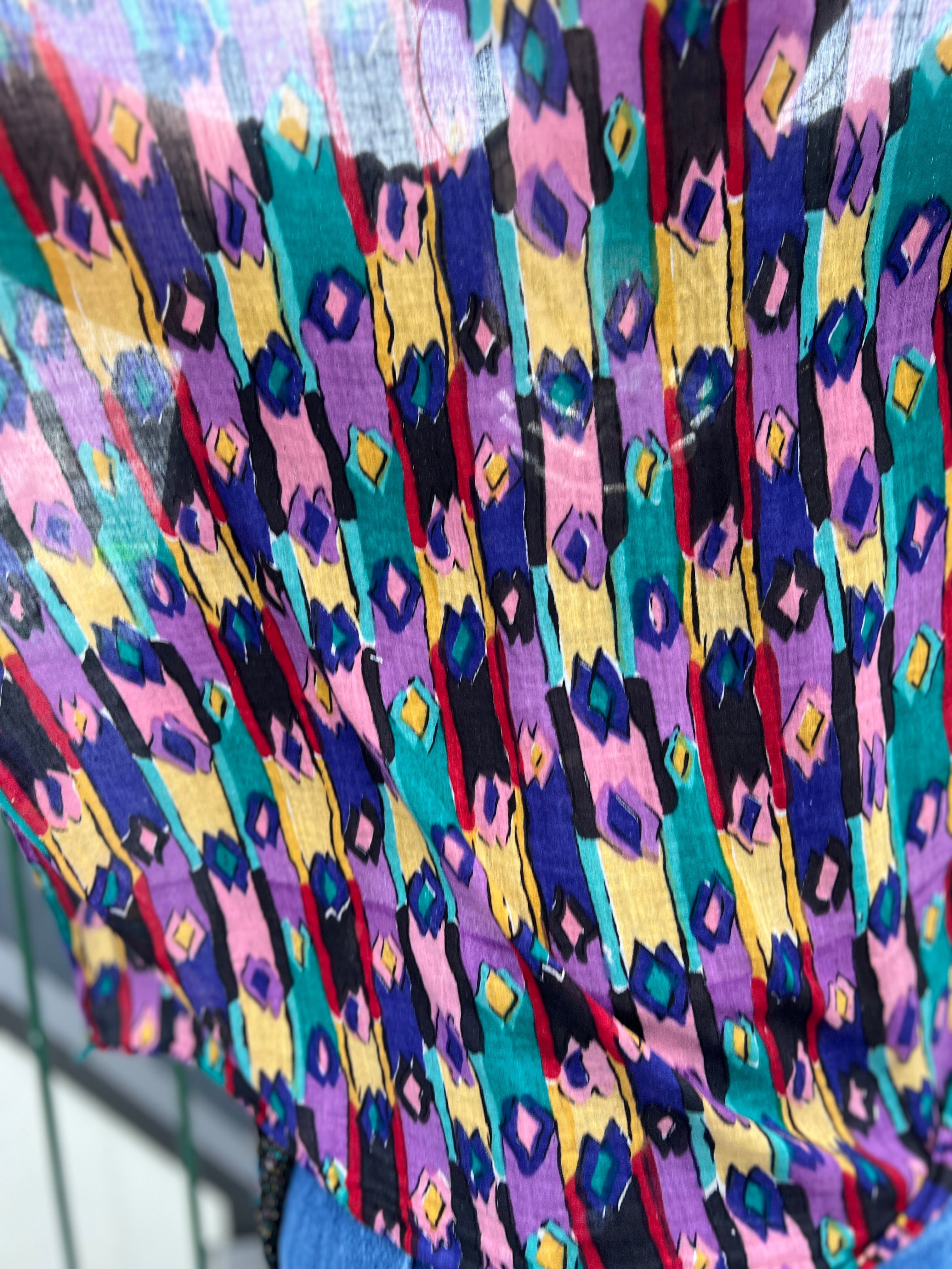 Vintage multicolored cotton scarf