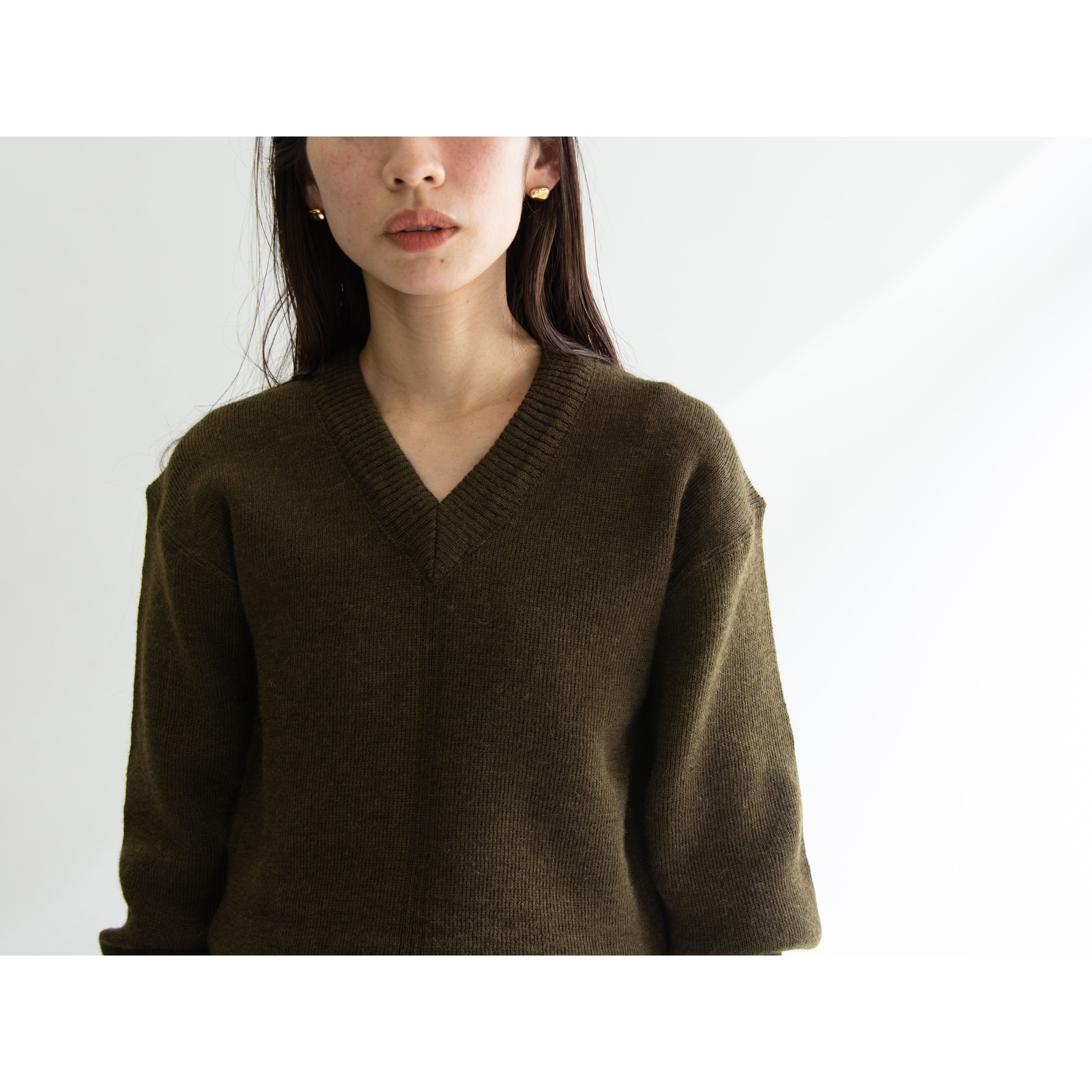 Dead stock】60-70's French army v-neck wool sweater(デッド Dead stock】60-70's French army v-neck wool sweater(デッド